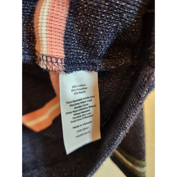 T by Talbots Women's Multicolor Striped Long Sleeve Casual Top Size Small - Picture 4 of 6